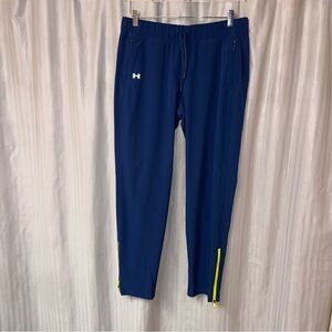 Under Armour Women's Blue Joggers with Yellow Zippers size Large